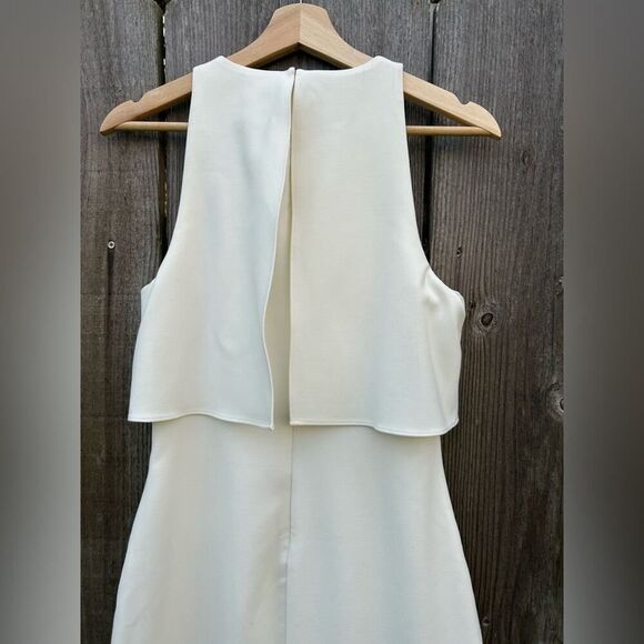 LIKELY Shayna Dress Womens Sz Medium Ivory Ruffle Bodice Overlay Cocktail - Picture 5 of 16